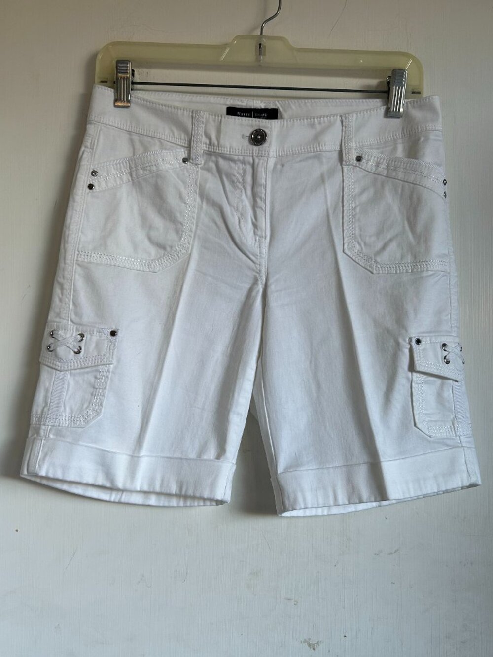White House l Black Market - White Cargo Bermuda Shorts